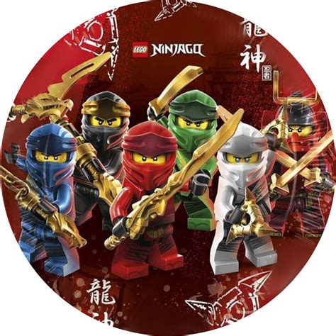 Op Atek Na Tort Lego Ninjago Ninja Dekoracja Na Urodziny Okr G Cukrowy