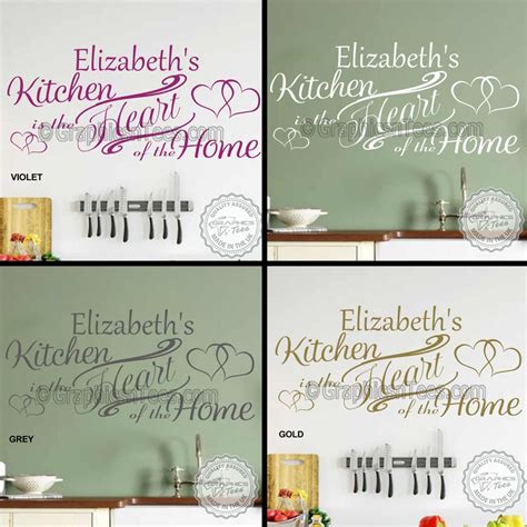 Personalised Kitchen Is The Heart Of The Home Wall Stickers Decor