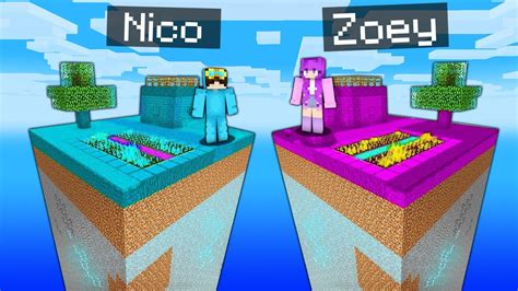 Zoey Chunk Vs Nico Chunk Survival Battle In Minecraft Parody Story Cash And Nico Shadytv