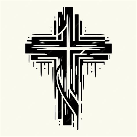 Christians Cross Silhouette Vector Illustration Premium Ai Generated