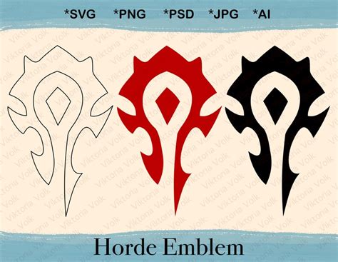 Horde Emblem Silhouette Wow Svg Cut Files For Print Horde Etsy