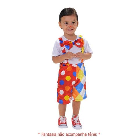 Fantasia Infantil De Palhaço Menino Palhacinho Festa Circo Carnaval ...