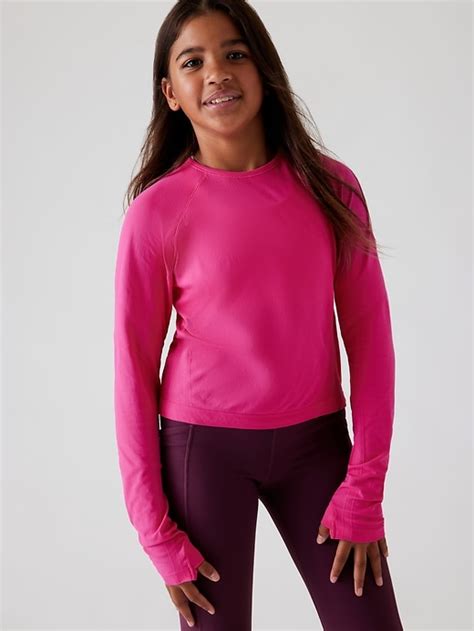 Athleta Girl Power Up Sport Length Seamless Top Athleta