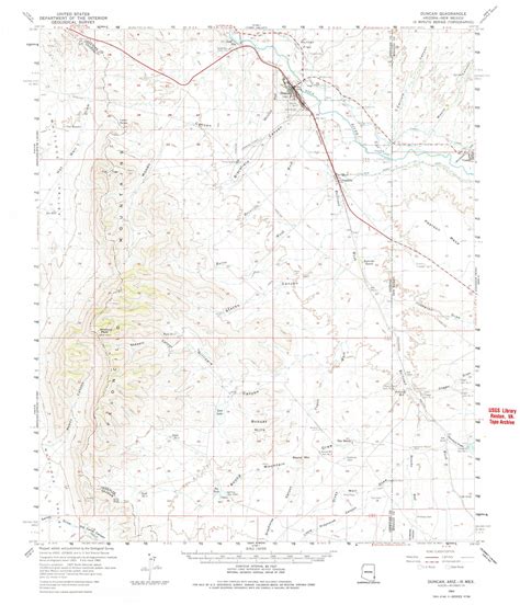 Duncan Arizona Usgs Old Topo Map Reprint X Az Quad