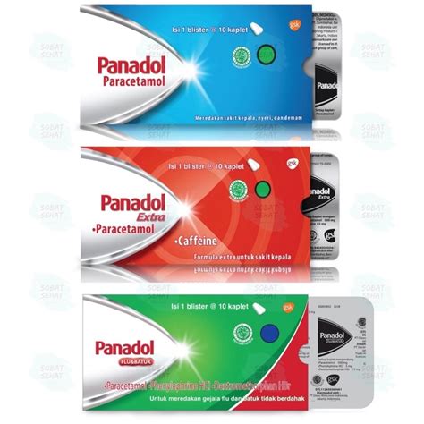 Jual Panadol Biru Panadol Hijau Panadol Merah 1 Strip 10 Kaplet