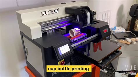 Cup Bottle Printing By Funsun A Uv Flatbed Printer Youtube