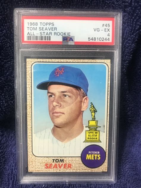 1968 Topps TOM SEAVER ALL STAR ROOKIE 45 PSA 4 VG EX Mets HOF Mets Red