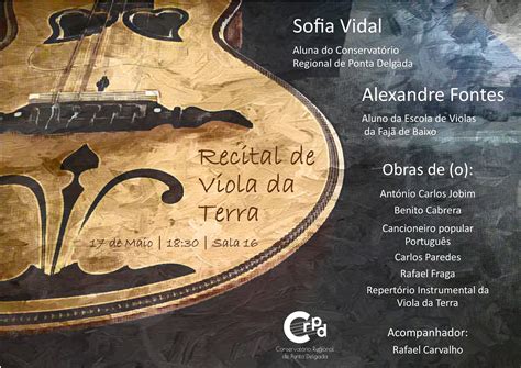 ALEXANDRE FONTES E SOFIA VIDAL EM RECITAL DE VIOLA DA TERRA Um Olhar