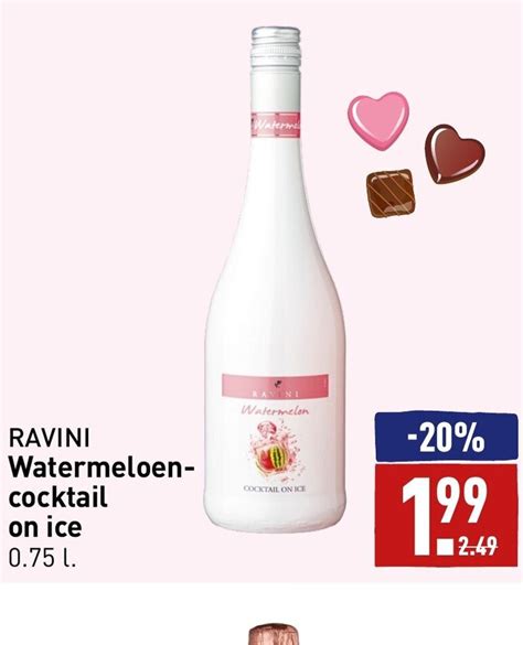 Ravini Watermeloen Cocktail On Ice Liter Aanbieding Bij Aldi