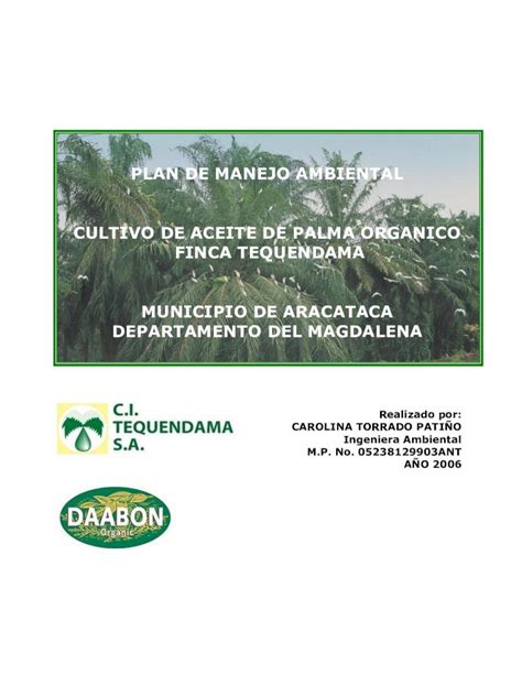 PDF PLAN DE MANEJO AMBIENTAL CULTIVO DE ACEITE DE Portal Daabon