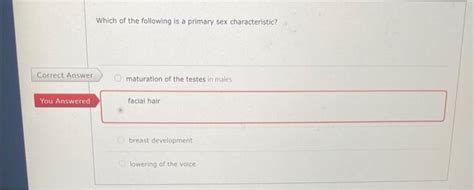 Solved Which Of The Following Is A Primary Sex Chegg