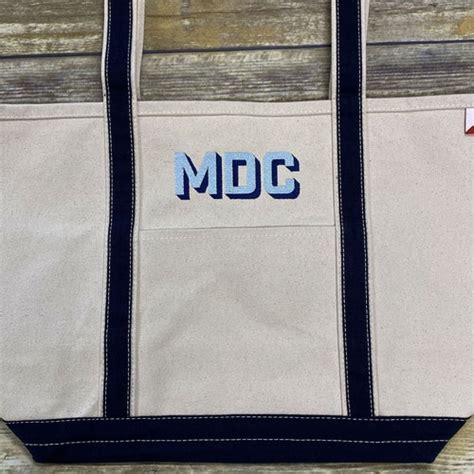 Monogrammed Canvas Tote Monogrammed Boat Tote Etsy