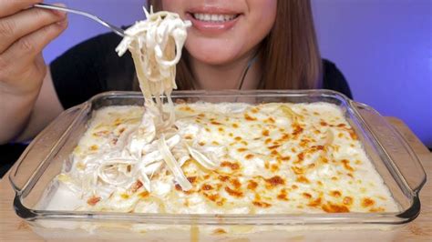 ASMR CREAMY BAKED FETTUCCINE ALFREDO NO TALKING Fettuccine Alfredo