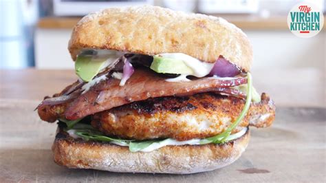 Chicken And Bacon Burger Recipe Youtube