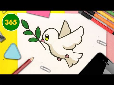 Comment Dessiner La Colombe De La Paix Kawaii Dessin Tape Par Tape