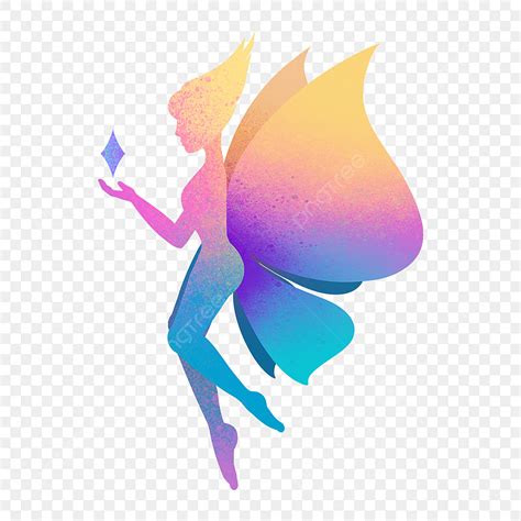 Fantasy Fairies Silhouette Vector PNG Fantasy Color Fairy Fairy