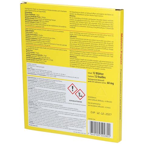 GESAL PROTECT Papier Anti Mites 12 Pc S Redcare Apotheke