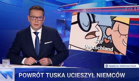 Ktoś policzył, że słowa "fur Deutschland" Tuska padły w Wiadomościach ...