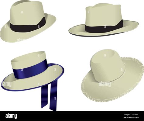 Four Panama Vector Hats Stock Vector Image And Art Alamy