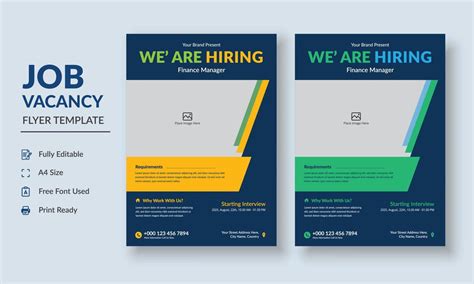 Job Vacancy Flyer Template, Job Recruitment Flyer, We are Hiring Job ...