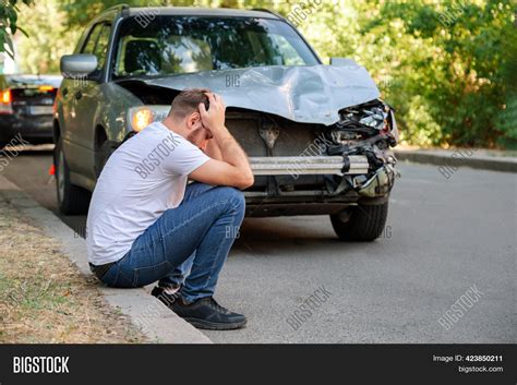 Car Accident Man Image Photo Free Trial Bigstock