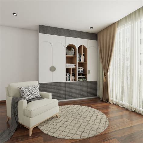 White And Grey 3 Door Swing Wardrobe Design Livspace