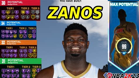 I HAVE CREATED ZION ZANOS WILLIAMSON BUILD IN NBA 2K23 YouTube