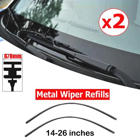 2pcs Lot Car Rubber Vehicle Insert Strips Wiper Blade Blades Refill