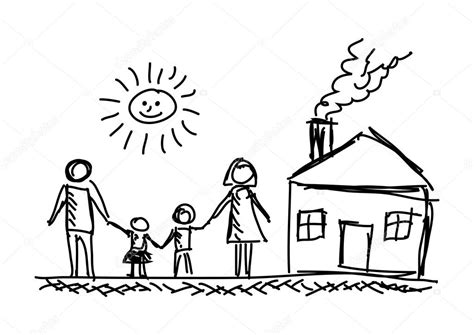 Drawing of family and house Stock Vector Image by ©Anthonycz #29368121