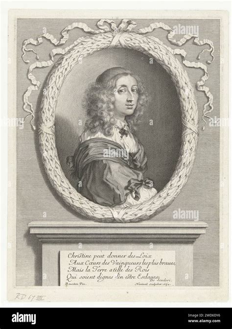 Portrait Of Christina Queen Of Sweden Robert Nanteuil After