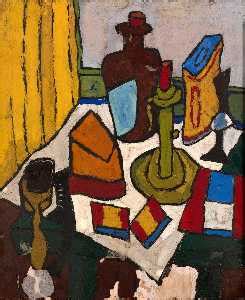 Artwork Replica Still Life With Candlestick And Jug 1940 By William