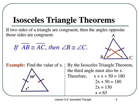 Isosceles Triangle Theorem Equation