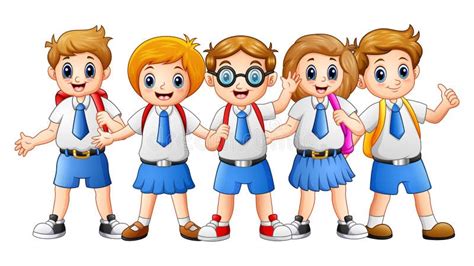 Happy School Kids Cartoon Stock Illustration Of Preschool 95595773 ...