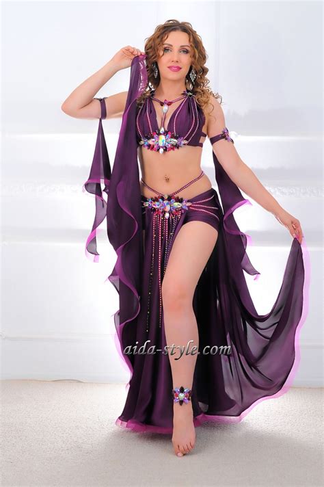 Purple Belly Dancing Costumes Aida Style