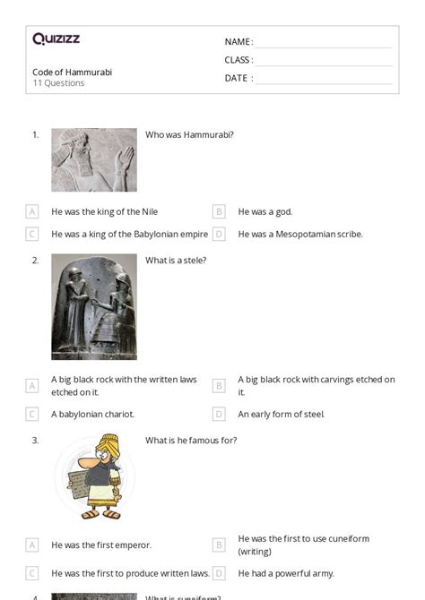 Early Mesopotamia Worksheets For Th Grade On Quizizz Free