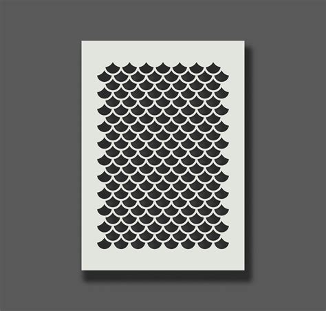 Fish Scale Stencil Reusable Stencils For Wall Art Home Etsy Uk