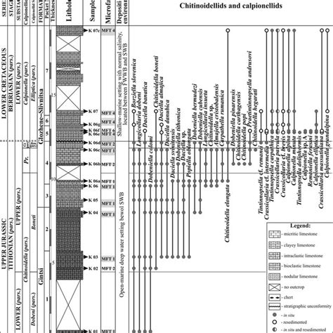 Dragovishtitsa Section Litho And Biostratigraphy Range Chart Of The