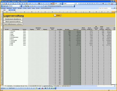 Spektakul R Lagerverwaltung Mit Bestellmengenoptimierung Excel