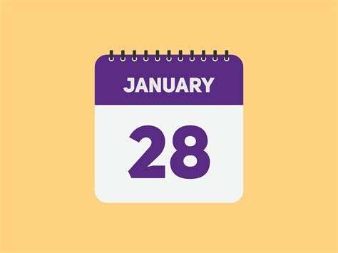 january 28 calendar reminder. 28th january daily calendar icon template ...