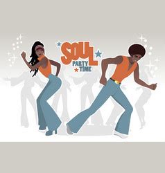 Soul Party Time Group Of Man And Two Girls Vector Image