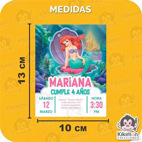 Invitación Digital Sirenita Personalizada Cumpleaños Fiesta en venta en