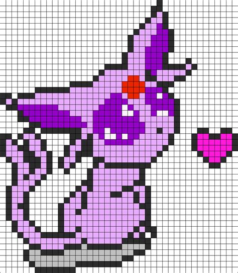 Espeon Pixel Art Grid