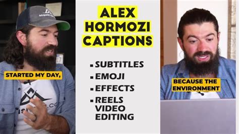 Edit Alex Hormozi Captions Style For Instagram Reels With Subtitles And