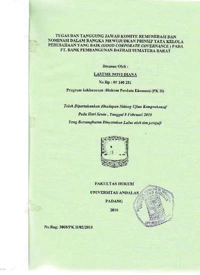 Tugas Dan Tanggung Jawab Komite Remunerasi Dan Nominasi Dalam Rangka