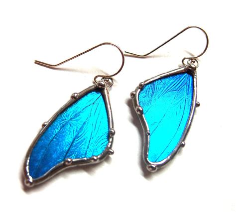 Blue Morpho Butterfly Wing Earrings Real Butterfly Jewelry