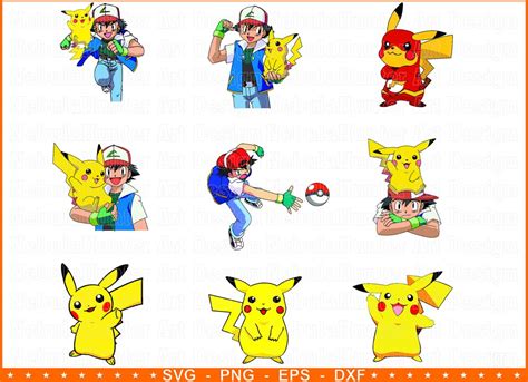 Instant Download Ash Ketchum And Pikachu Silhouette Perfect For