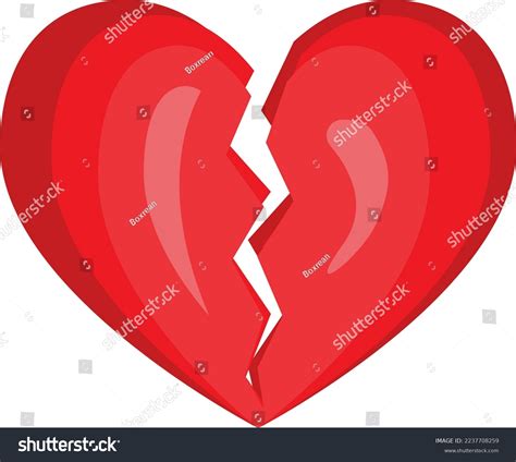 Broken Red Heart Vector Hd Clipart Stock Vector Royalty Free 2237708259 Shutterstock