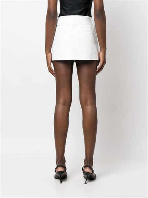 1017 Alyx 9sm Belted Leather Miniskirt White Farfetch Uk