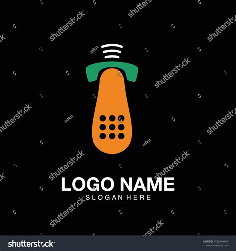 Phone Papayas Logo Flat Design Illustration Stock Vector Royalty Free