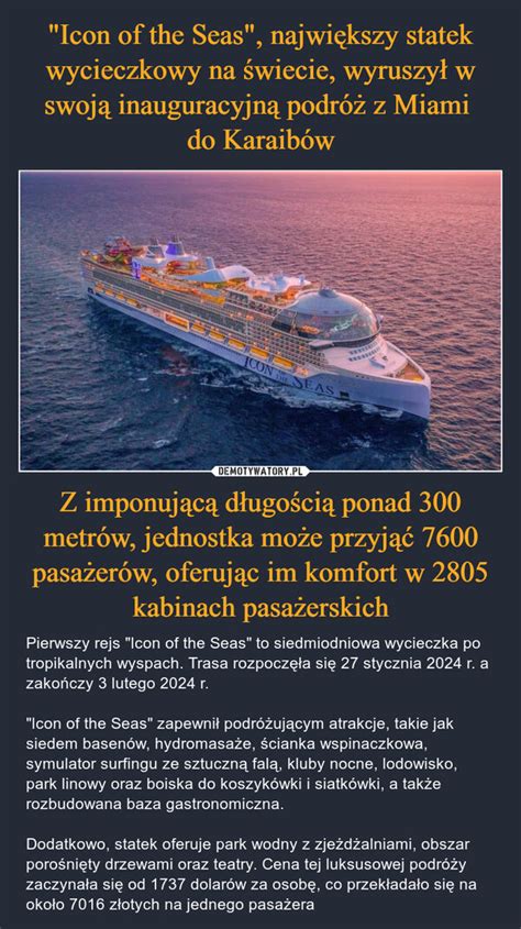 Icon of the Seas największy statek wycieczkowy na świecie wyruszył